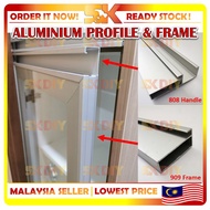 🇲🇾(PACKING 4Pcs Or 5Pcs)ALUMINIUM PROFILE &amp; FRAME Aluminium 808 Handle &amp; 909 Frame 3G Door Handle Frame For Cabinet Door