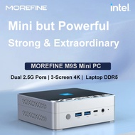 MOREFINE M9S Mini PC Intel N100 Portable Triple Display DDR5 2.5G Dual Ethernet Port Gaming Mini Computer Type-C HDMI DP1.4 Wifi6 BT5.2