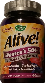 Womens, 50 and Over, Multivitamin Chewable Gummies 60 CT Pack of 2 ALIVE - Womens, 50 and Over, Mult