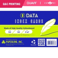 DATA Index Card 5x8 white (180gsm) 100pcs per pack | QNC