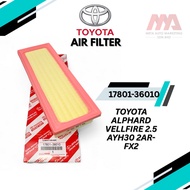 TOYOTA ENGINE AIR FILTER ALPHARD VELFIRE 2.5 AYH30 2AR-FX2 (17801-36010)