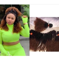 Human hair bundles with frontal