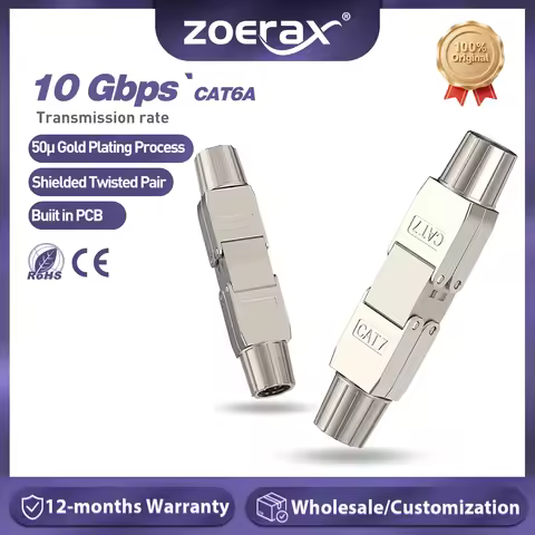 ZoeRax LSA Network Cable Connector Tool-Free Cat7 Cat6a, RJ45 LAN Extension Shielded for Installatio