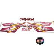 BODY COVER STICKER HONDA C70 (4) RED