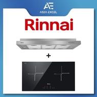 RINNAI RH-S269-SSR 90CM STAINLESS STEEL SLIMLINE HOOD + RINNAI RB-7012H-CB 2 ZONE INDUCTION HOB WITH TOUCH CONTROL