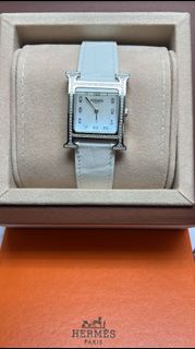 (現貨全新) Hermes Heure H Watch 26 x 26 mm 鑽石 手錶 白色鱷魚皮