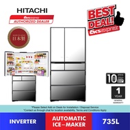 Hitachi 6 Doors Inverter Fridge (735L) R-ZX740KM X with Automatic Ice-Maker - Refrigerator / Peti Sejuk 6 Pintu