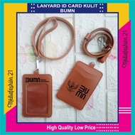 Tali Lanyard Gantungan Id Card Kulit BUMN (Slot 3 Kartu)