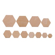 [whfashionkk] 00/200 Pieces Hexagon Shapes MDF Cutouts Wood Wooden Embellishments Shapes for DIY Cra