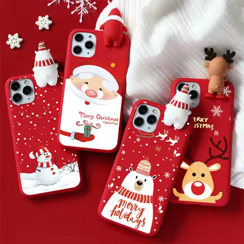 Christmas 3D Santa Claus Reindeer Bear Cute Case For Vivo V29 Lite V25 V23 V25E V27 Pro Y21 Y21S V23