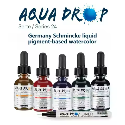 Germany Schmincke-AQUA DROP,liquid Pigment-Based Watercolor,30ml Pipette Bottle,for WatercolorPainti