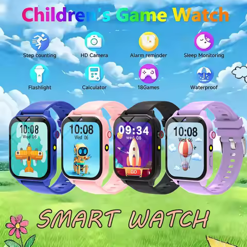 Game Kids Smartwatch 300mAh HD Screen HD Camear Outdoor LED Flashlight Watch Multifunctional Alarm C