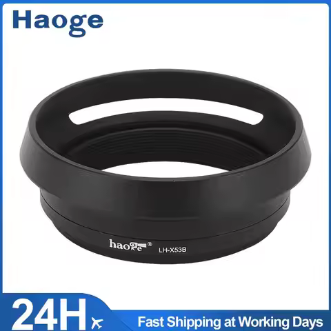 Haoge LH-X53B 3in1 Lens Hood with Adapter Ring with Cap Set for Fujifilm X70 X100 X100S X100T X100F 