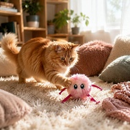 Interactive Cat Toy Fuzzy Automatic Cat Ball Toy Automatic Jumping Ball Cartoon Eyes