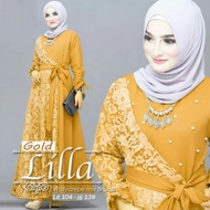 Gamis Lilla Maxy Dress Brokat Busui Baju Pesta Muslim