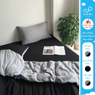 GONI FRESH duvet cover set in Dark Gray - Elastic bed sheets 4-25cm high, sizes 1m, 1m2, 1m4, 1m6, 1