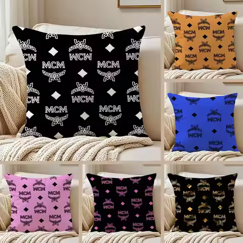 Classic Ingenious Design Prints MCM-M Pillow Case Anti-dustmite Pillowcase Invisible Zipper Silky Sh