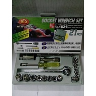 ATS Socket Wrench Set 21 Pcs Combination (4-19 mm) + COMPLETE Plastic Box Socket Wrench Set