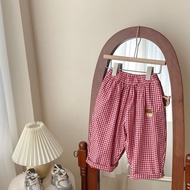 Kids Pants Girl Cotton Pants Checkered Pants Kids Bggy Pants