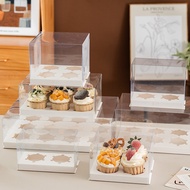 Paper Cupcake Packaging Box Transparent Heightened Dessert Packaging Box Baking Cupcake Packaging Bo