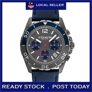 [100% Original & Free Bracelet] Coach SULLIVAN SPORT Chronograph Leather Men Watch Jam Tangan Lelaki