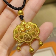Mother's Day 520 Gold Lock Bell Sand Gold Pendant Women's Peace Ruyi Lock Peace Longevity Lock Penda
