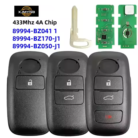 XJMYNB 89994-BZ050-J1 89994-BZ170-J1 89994-BZ041-1 Smart Remote Car Key Fob 433MHz 4A Chip For Toyot
