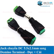Set of 5 Jacks to convert 5.5x2.1mm DC power to Domino 2P port [HTE Quy Nhon CN2]