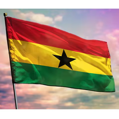 90X150cm Ghana Flag High Quality Polyester Hanging Ghana National Flags Printed Ghana Flag Banner
