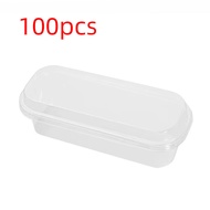 Tiramisu Packaging Box With Cover Transparent Long Dessert Fruit Cake Cheesekut PET Container