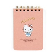 SANRIO - Hello Kitty 日版 文具 迷你 線圈 便簽本 記事簿 便條紙 memo pad kitty 凱蒂貓 KT 吉蒂貓 (煙熏色文具系列)