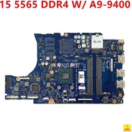 For Dell Inspiron 15 5565 Laptop Motherboard KF2J6 0KF2J6 CN-0KF2J6 LA-D804P Used DDR4 W/ A9-9400 CPU 100% Working