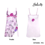 Váy ngủ Wacoal Salute ISTJ206 đầm 2 dây vải lưới cao cấp hoa thêu 3D nổi - STJ206