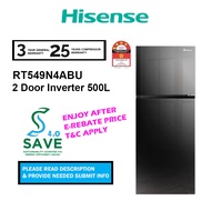 (SAVE 4.0) Hisense 500L Inverter Fridge RT549N4ABU Refrigerator (Black Glass) / RT549N4AWU (White) / 500L RT549N4AW-MBU