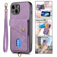 Phone Wallet Case For iPhone 13 12 Pro Max Mini Magnetic Card Holder Pocket Retro Leather Phone Cove