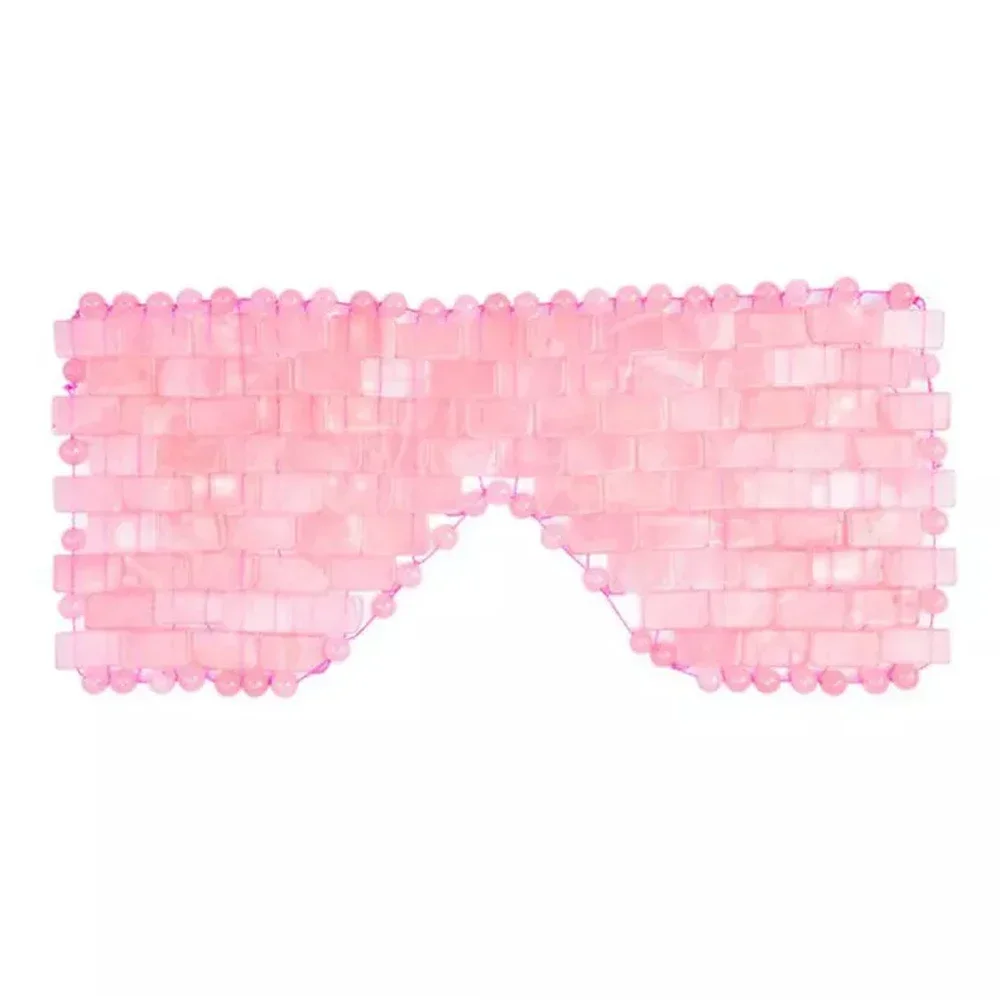 ธรรมชาติ Rose Quartz Eye Mask เครื่องนวดหยกผ่อนคลาย Sleep เครื่องมือนวด Care Stone Face Cooling Slee
