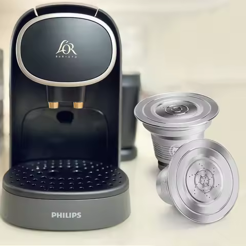 Refillable For LOR Machine Coffee Capsule Pod For L'Or Barista Machine Stainless Steel Reusable Coff