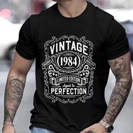 40th Birthday T-shirts Vintage 1984 Aged To Perfection Tshirts 20th/30th/50th/60th/70th/80 Tees Unis
