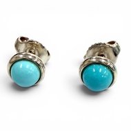 成色極佳★TIFFANY&Co. Tiffany Elsa Peretti 寶石耳環，AG925純銀，綠松石藍，重1.7克，女士款，附原廠盒和防塵袋
