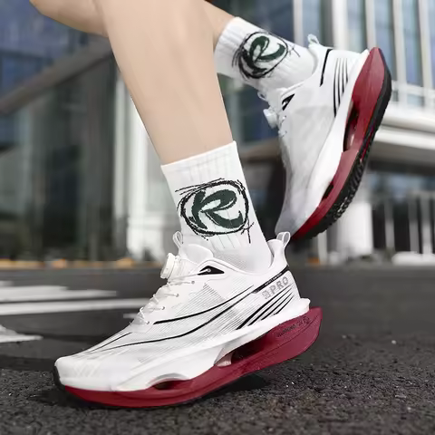 Couple's Casual Sports Running Shoes Men’s Cosy Lightweight Lace Up Carbon Plate Sports Non-slip Out