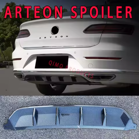 For vw Arteon Rear Diffuser 2018 2020 2021 2022 Arteon R Body Kit Gloss Black Lip Trunk Spoiler Bump