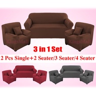 Stretchable Sala Sofa Set Cover 2 Single and 2/3/4 Seater Sofa Set Cover 3 in 1 Sofa Cover Set Junio