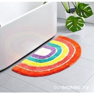 Rainbow Semi-circular Floor Mat Living Room Home Door Mat Bedroom Floor Mat Bathroom Non-slip Mat Ab