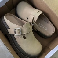 Giày sục đế cao 5cm chất liệu da trơn dễ vệ sinh đế caramel đế cao 5cm cứng cáp không biến dạng khi