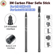3M Selfie Stick For DJI OSMO 360 Camera / For Insta360 X5 Camera Carbon fiber extension selfie stick