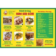 PRINT MENU PLASTIC A3 size