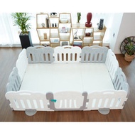 Caraz - Caraz 9+1 寶寶屋圍欄地墊套裝 (附有面板固定扣) - 神秘灰 + 白色