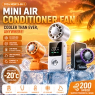 3600mAh 200 Speed Turbo Rechargeable ICE Cooling Mini Fan Portable Handheld Fan Neck Fan Folding Min
