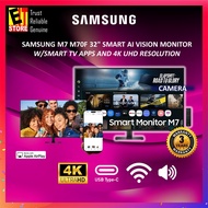 Samsung Smart Monitor M7 M70F AI VISION 32"/ 43" 4K UHD WIFI BLUETOOTH / BUILT-IN SPEAKER / WITH TV 