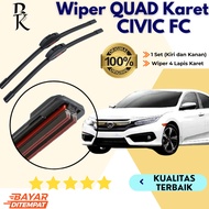 HONDA Quad Wiper Rubber 4 Rubber Car Civic FC FramelessHONDA 1 Set Kiri and Right Without Iron Frame